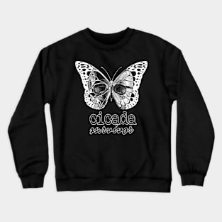 cicada survivor cool skull Halloween style design Crewneck Sweatshirt